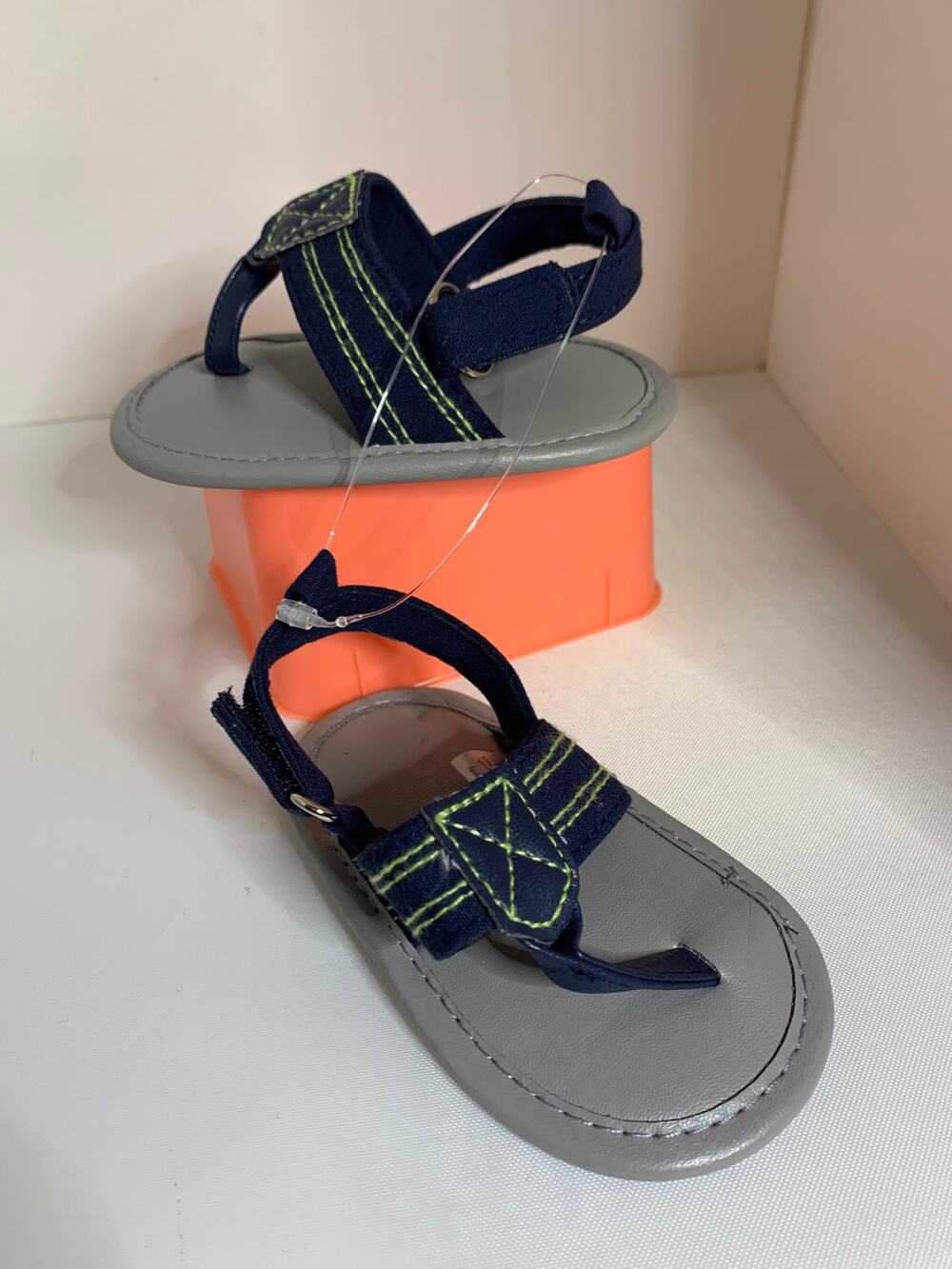 Baby Thong Sandals Flip flops 6-12 months Navy Blue Nautical
